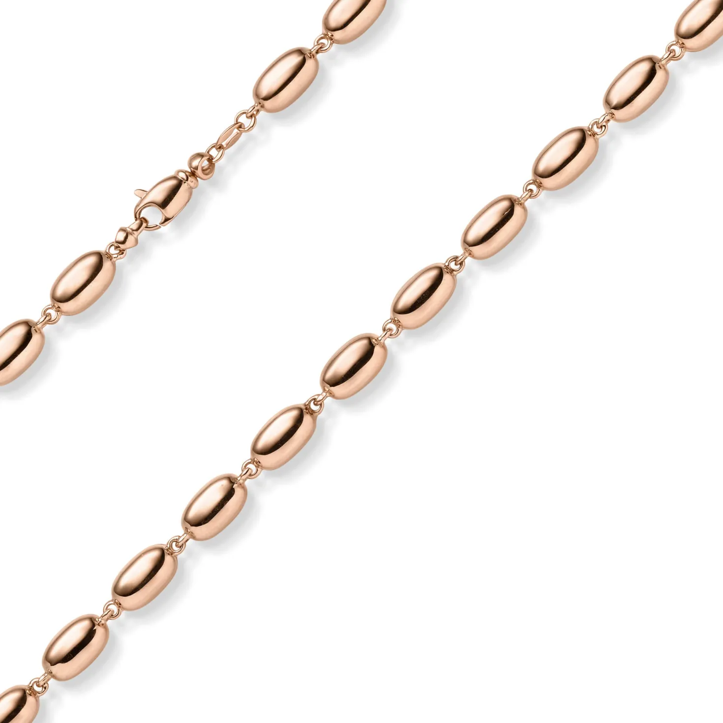 6,5mm Oliven-Kette Halskette Collier aus 585 Gold Rotgold glänzend 50cm