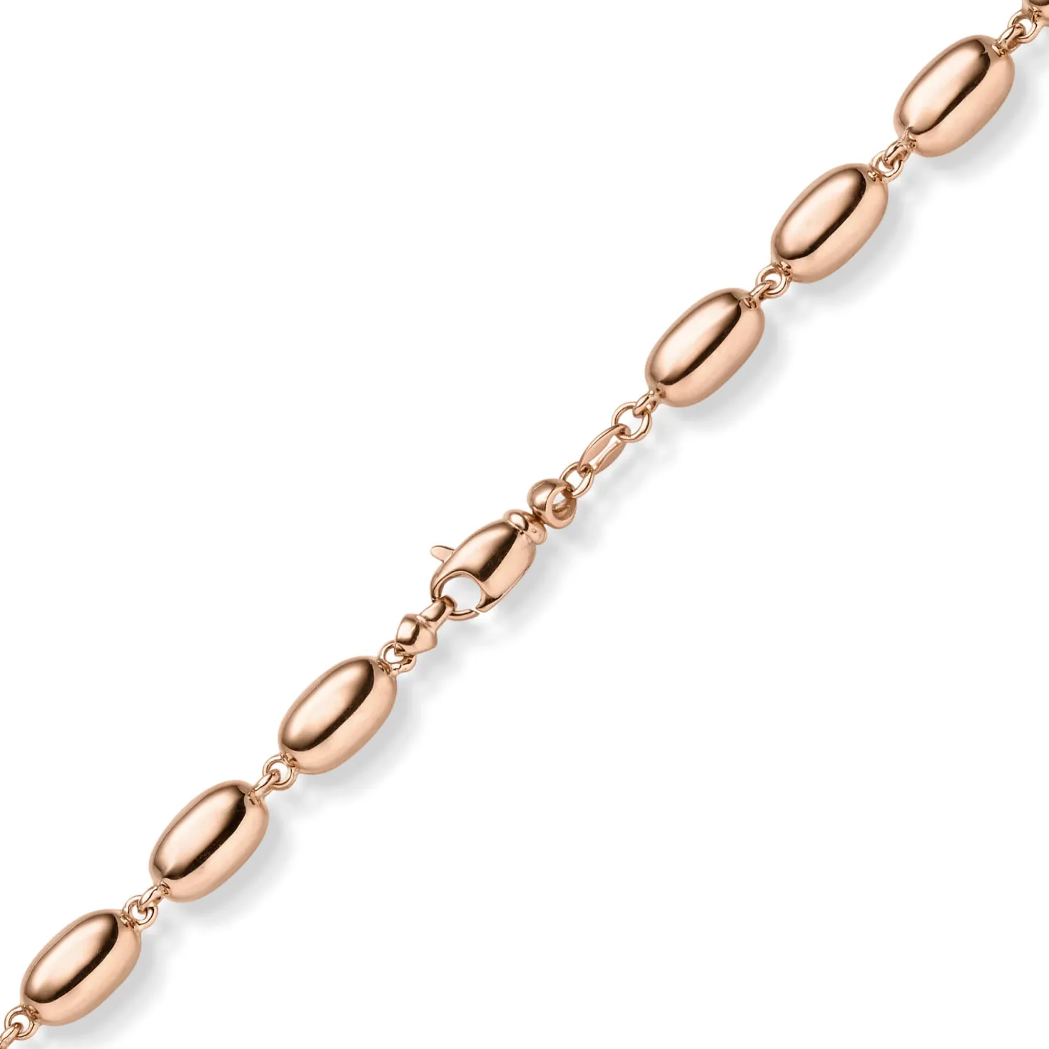 6,5mm Oliven-Kette Halskette Collier aus 585 Gold Rotgold glänzend 50cm
