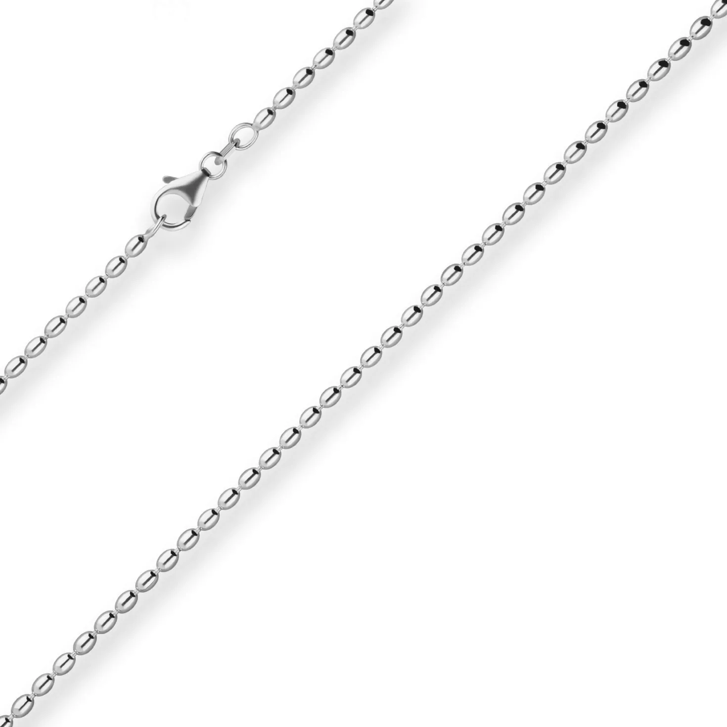 2,3mm Oliven-Kette Silberkette Collier Halskette aus 925 Silber 45cm