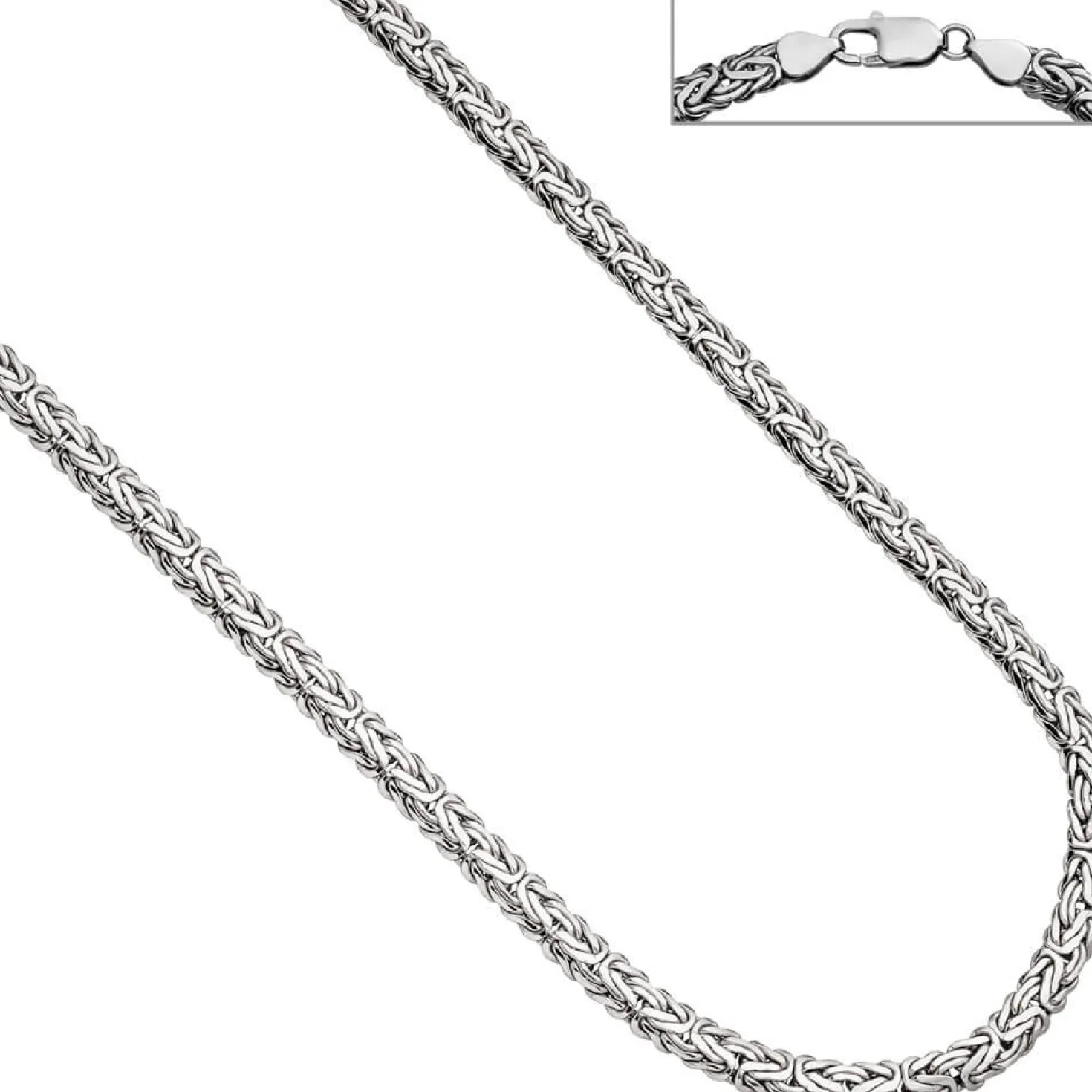 7mm ovale Königskette Kette Collier Halskette Halsschmuck aus 925 Silber, 45cm