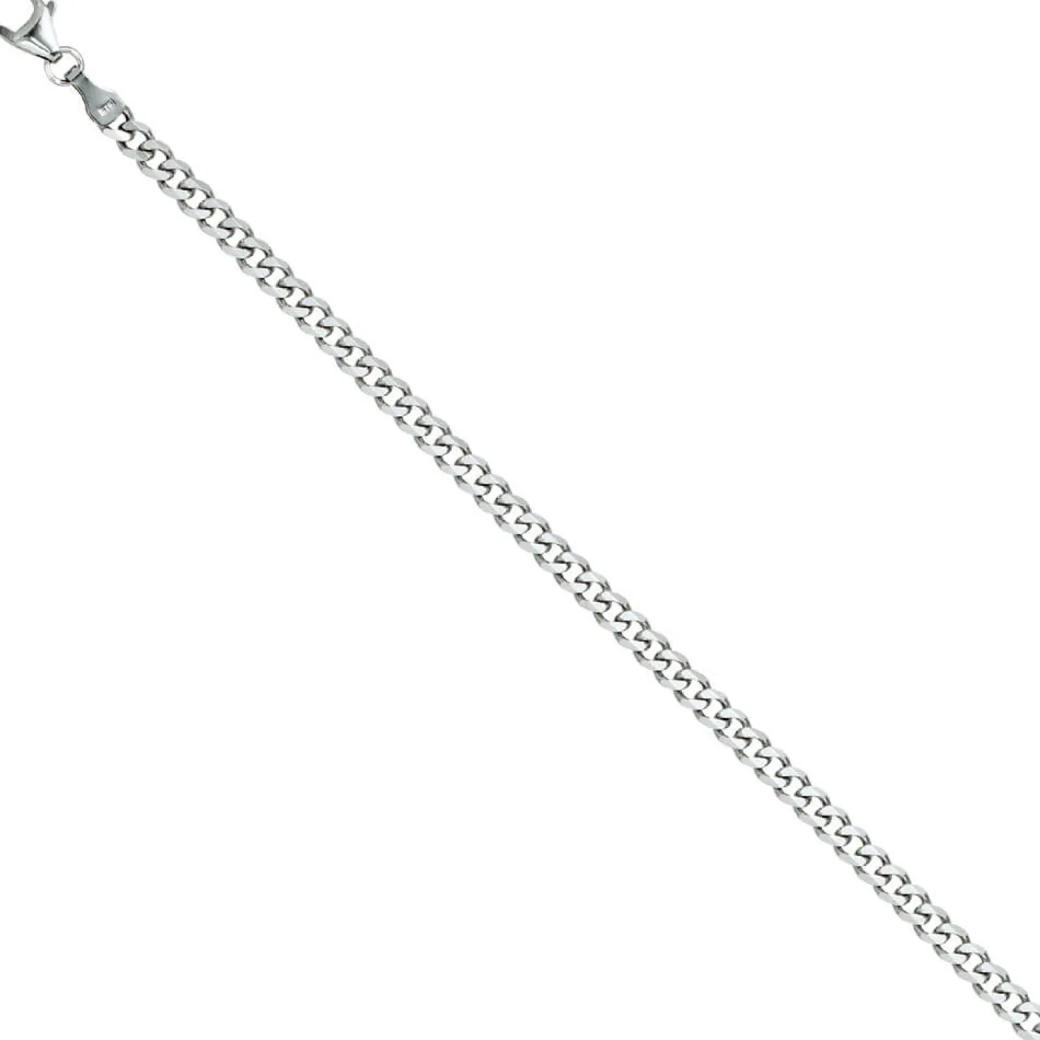 3,6mm Panzerarmband Armband Armkette aus 925 Silber rhodiniert 19cm