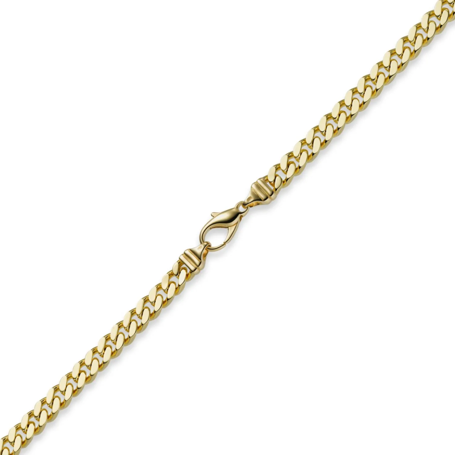 6mm Panzerarmband Armband Armkette, 585 Gold Gelbgold, 21cm, Herren