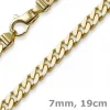 7mm Panzerarmband Armband Armkette, 585 Gold Gelbgold, 19cm, Unisex