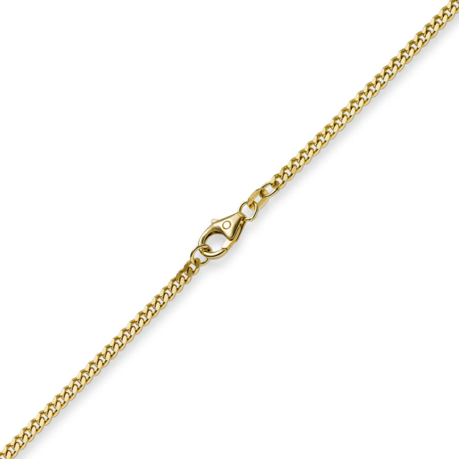 2,5mm Panzerarmband Armband Armkette, 585 Gold Gelbgold, 19cm, Unisex