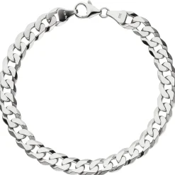 7,7mm Panzer-Armband Armkette Armschmuck aus 925 Silber rhodiniert 21cm Herren