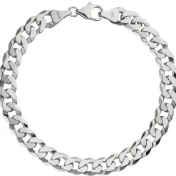 7,7mm Panzer-Armband Armkette Armschmuck aus 925 Silber rhodiniert 21cm Herren