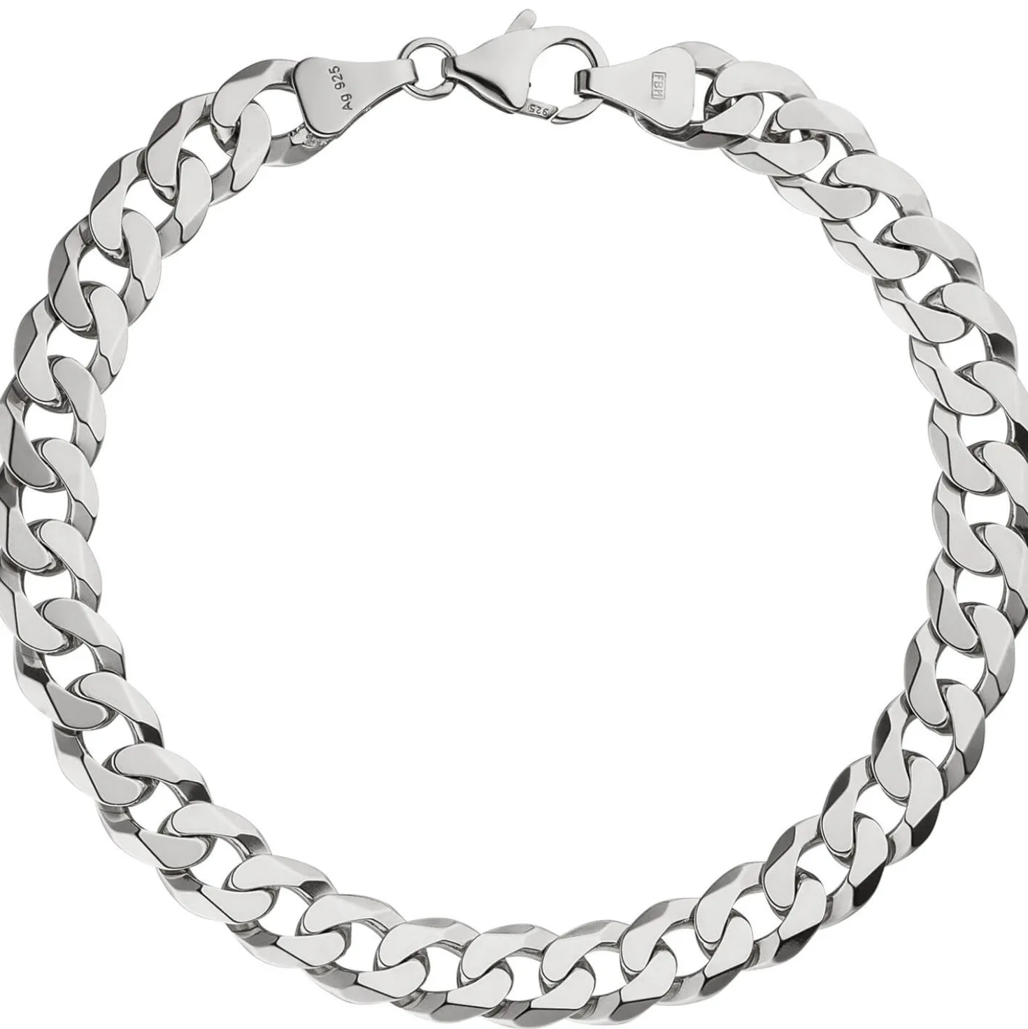 7,7mm Panzer-Armband Armkette Armschmuck aus 925 Silber rhodiniert 21cm Herren