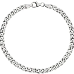 4,6mm Panzer-Armband Armkette Armschmuck aus 925 Silber rhodiniert 21cm Herren