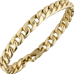 7,7mm Panzerkette Armband Armkette aus 585 Gold Gelbgold 21cm Armschmuck Herren