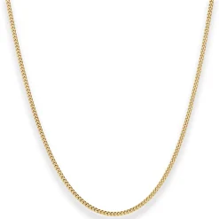 1,7mm Panzerkette Collier Halskette aus 750 Gold Gelbgold 45cm mit Zwischenöse