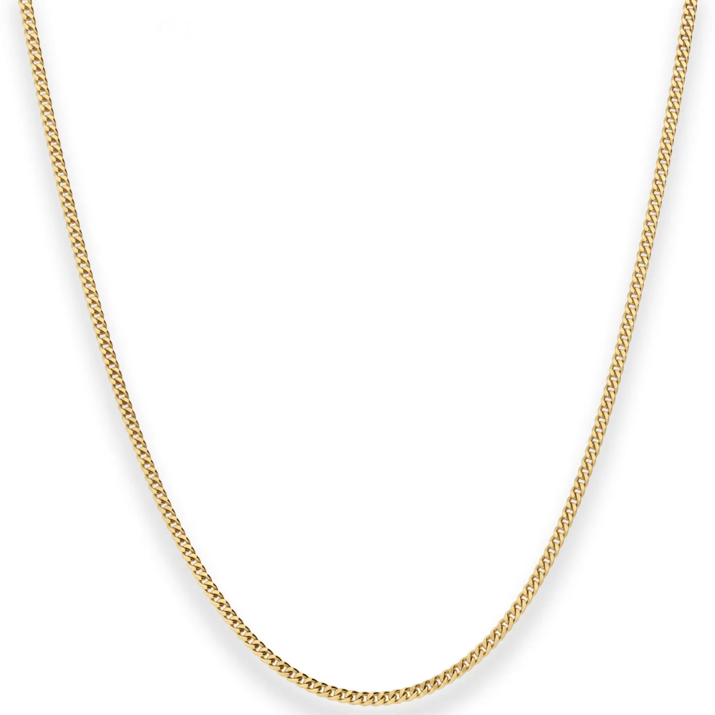 1,7mm Panzerkette Collier Halskette aus 750 Gold Gelbgold 45cm mit Zwischenöse
