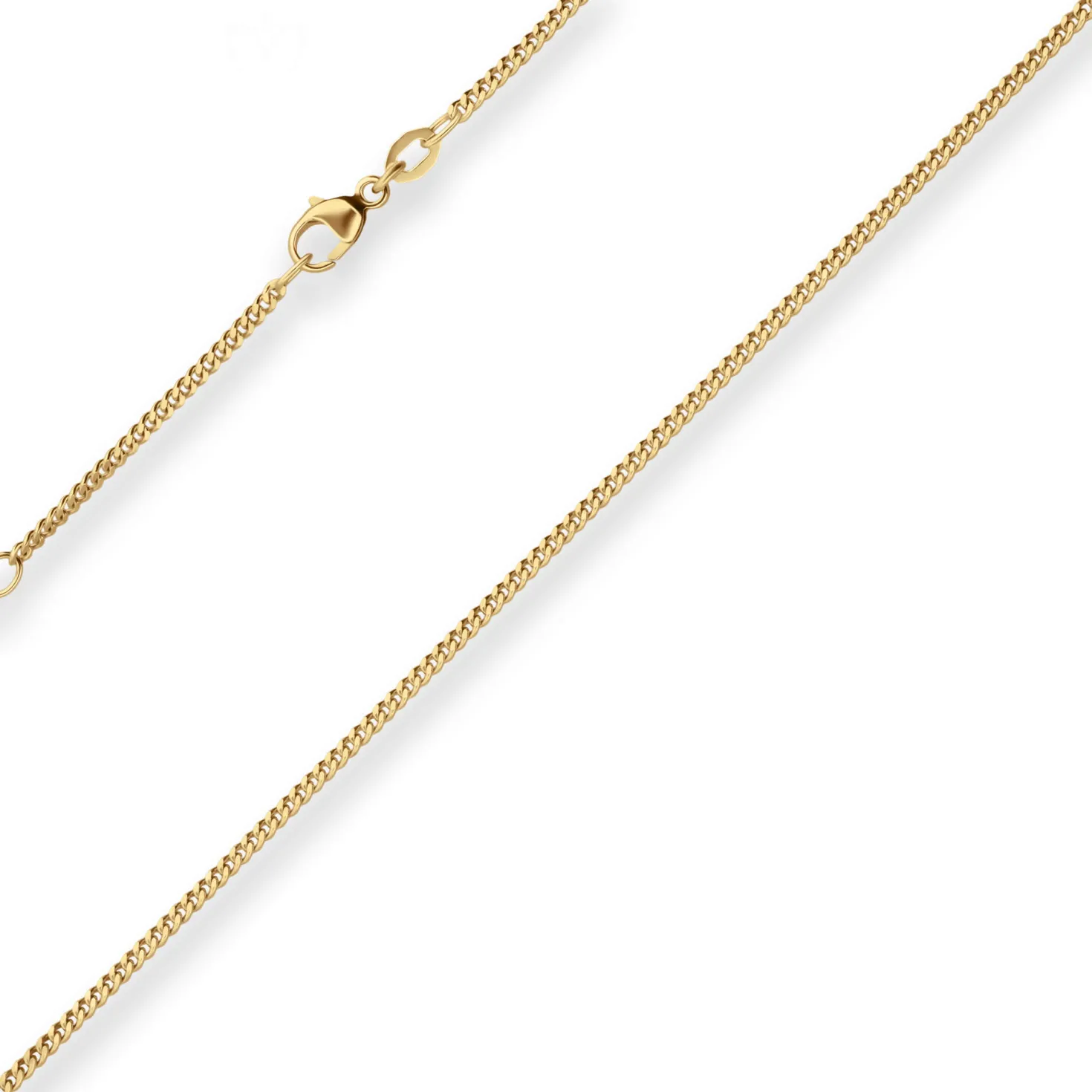 1,7mm Panzerkette Collier Halskette aus 750 Gold Gelbgold 45cm mit Zwischenöse