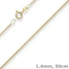 1,4mm Panzerkette Collier Halskette aus 333 Gold Gelbgold 50cm mit Zwischenöse