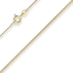 1,4mm Panzerkette Collier Halskette aus 585 Gold Gelbgold 42cm mit Zwischenöse