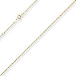 1,4mm Panzerkette Collier Halskette aus 585 Gold Gelbgold 42cm mit Zwischenöse