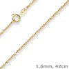 1,6mm Panzerkette Collier Halskette aus 585 Gold Gelbgold 42cm mit Zwischenöse