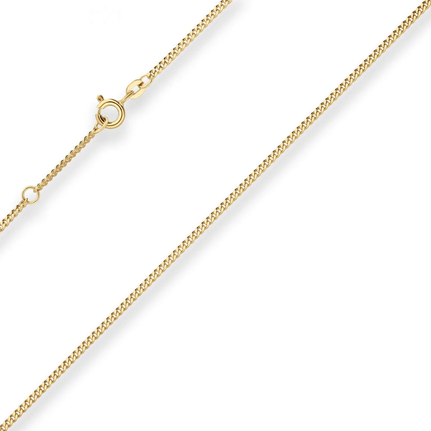 1,7mm Panzerkette Collier Halskette aus 585 Gold Gelbgold 40cm mit Zwischenöse