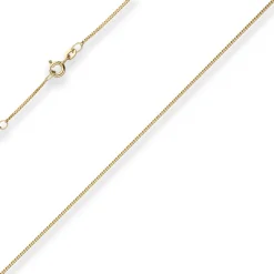 1,1mm Panzerkette Collier Halskette aus 333 Gold Gelbgold 38cm mit Zwischenöse