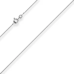 0,8mm Panzerkette Collier Halskette aus 585 Gold Weißgold 42cm