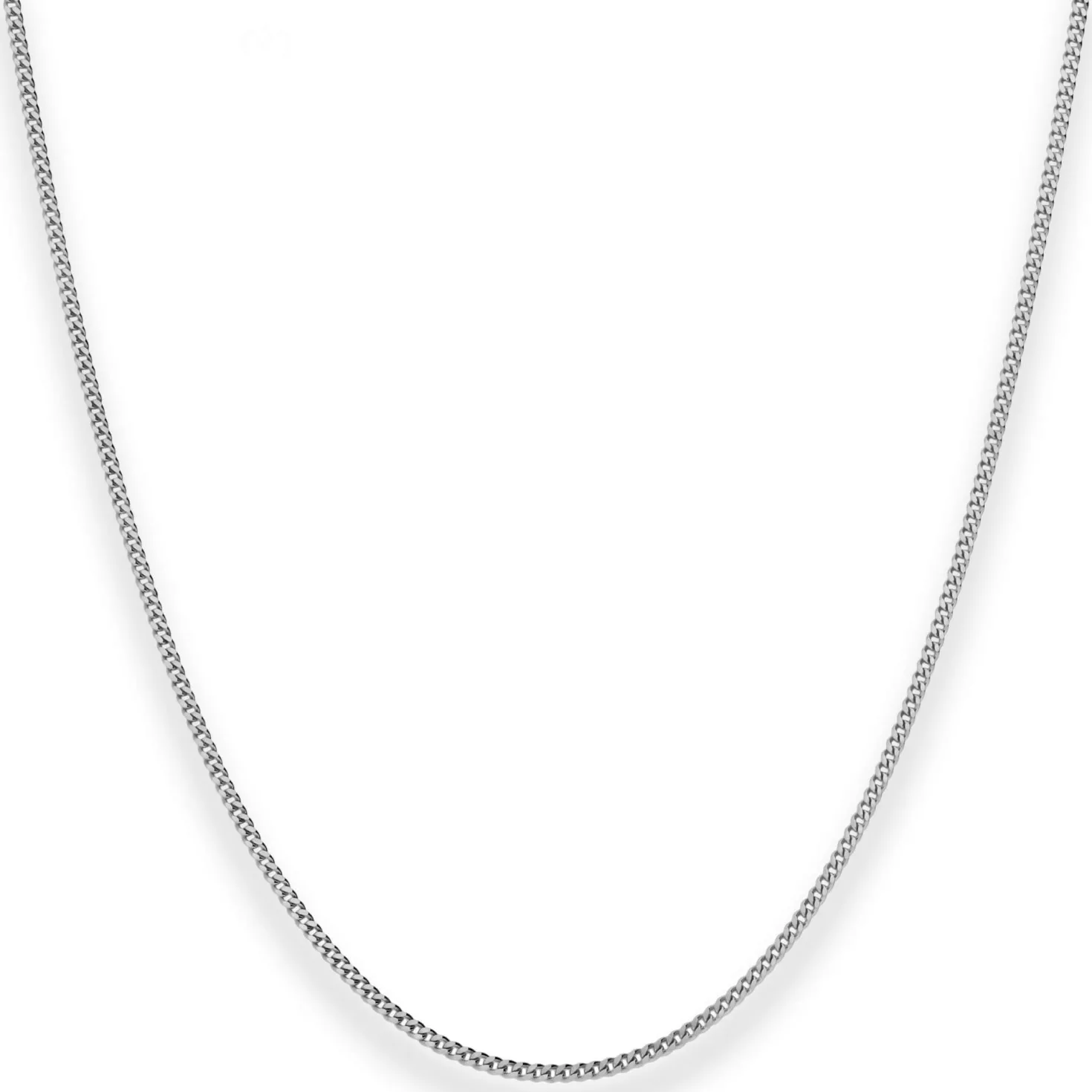1,4mm Panzerkette Collier Halskette aus 750 Gold Weißgold 45cm mit Zwischenöse