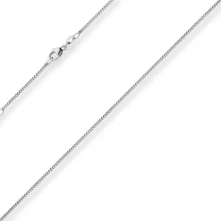 1,4mm Panzerkette Collier Halskette aus 750 Gold Weißgold 45cm mit Zwischenöse