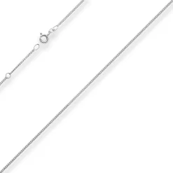 1,4mm Panzerkette Collier Halskette aus 585 Gold Weißgold 45cm mit Zwischenöse