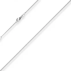 1,2mm Panzerkette Collier Halskette aus 750 Gold Weißgold 45cm mit Zwischenöse
