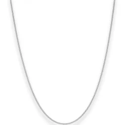 1,2mm Panzerkette Collier Halskette aus 750 Gold Weißgold 45cm mit Zwischenöse