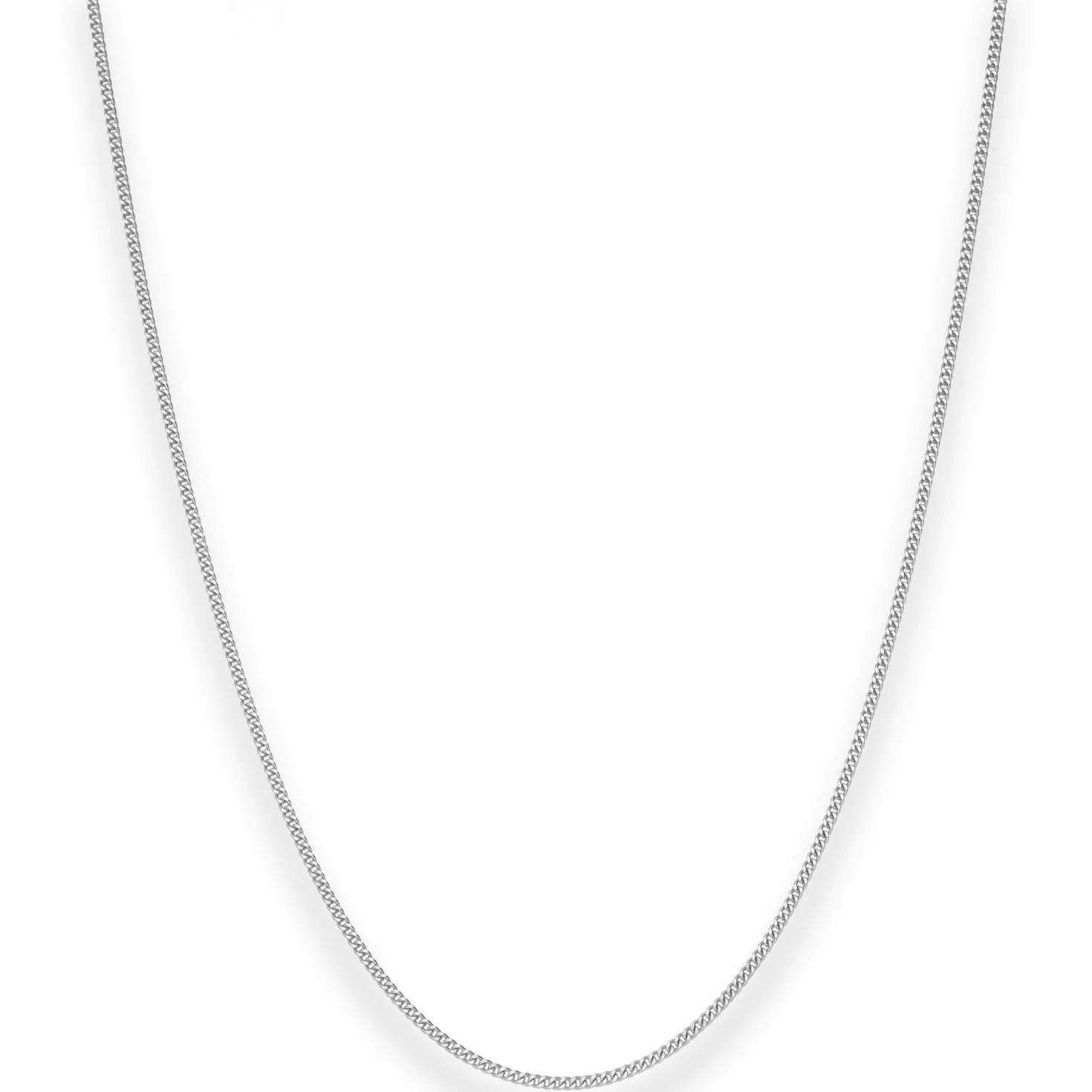 1,2mm Panzerkette Collier Halskette aus 750 Gold Weißgold 45cm mit Zwischenöse