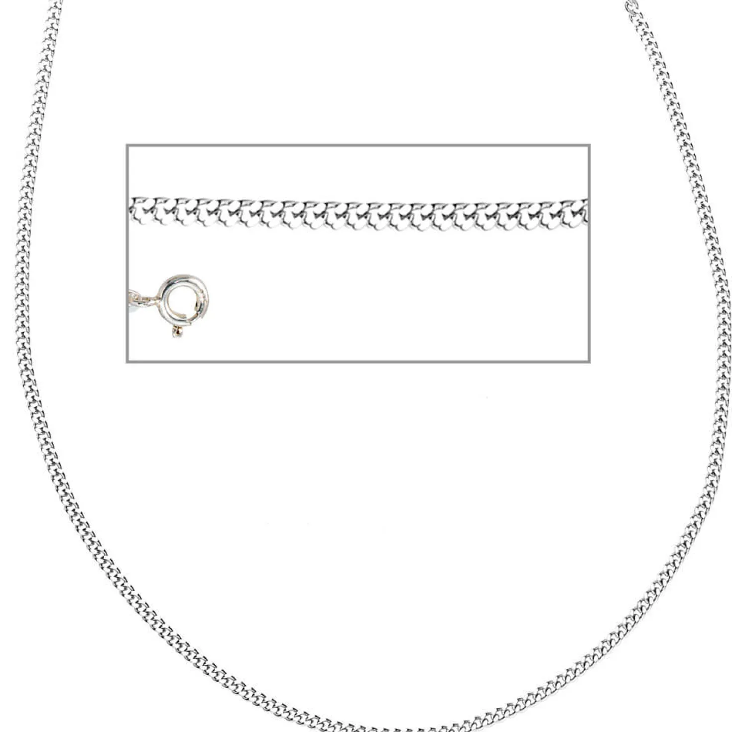 2mm Panzerkette Collier Halskette 925 Silber glänzend Damen, 38cm