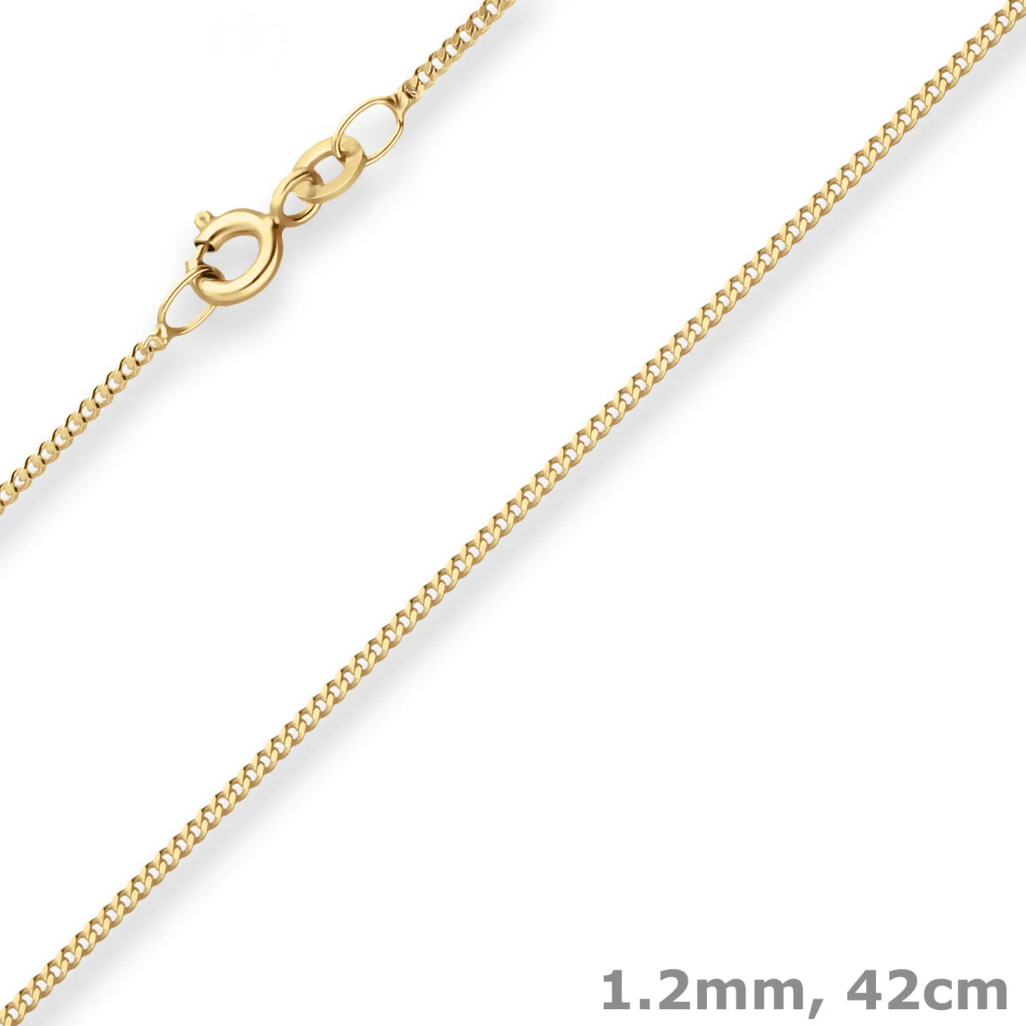 1,2mm Panzerkette Collier mit Zwischenöse Halskette aus 333 Gold Gelbgold 42cm