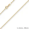 1,2mm Panzerkette Collier mit Zwischenöse Halskette aus 333 Gold Gelbgold 38cm