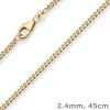 2,4mm Panzerkette Goldkette Collier Halskette aus 750 Gold Gelbgold 45cm