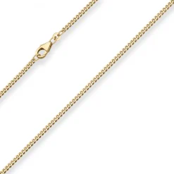 2,4mm Panzerkette Goldkette Collier Halskette aus 750 Gold Gelbgold 45cm