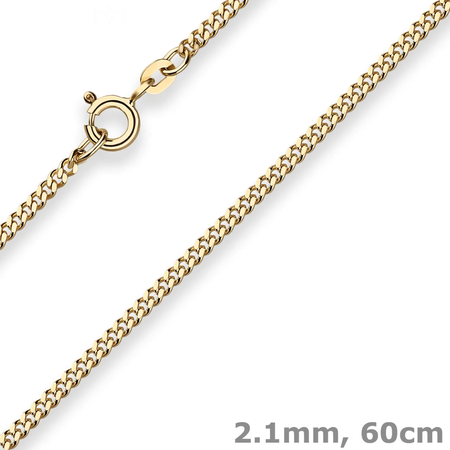 2,1mm Panzerkette Goldkette Collier Halskette aus 333 Gold Gelbgold 60cm