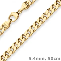 5,4mm Panzerkette Goldkette Collier Halskette aus 585 Gold Gelbgold 50cm