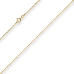 1,2mm Panzerkette Goldkette Collier Halskette aus 585 Gold Gelbgold 38cm