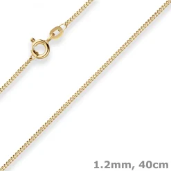 1,2mm Panzerkette Goldkette Collier Halskette aus 585 Gold Gelbgold 40cm