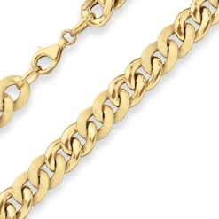 10mm Panzerkette Goldkette Collier Halskette aus 585 Gold Gelbgold 45cm