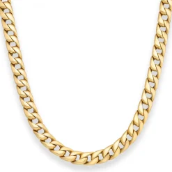 7,6mm Panzerkette Goldkette Collier Halskette aus 585 Gold Gelbgold 55cm