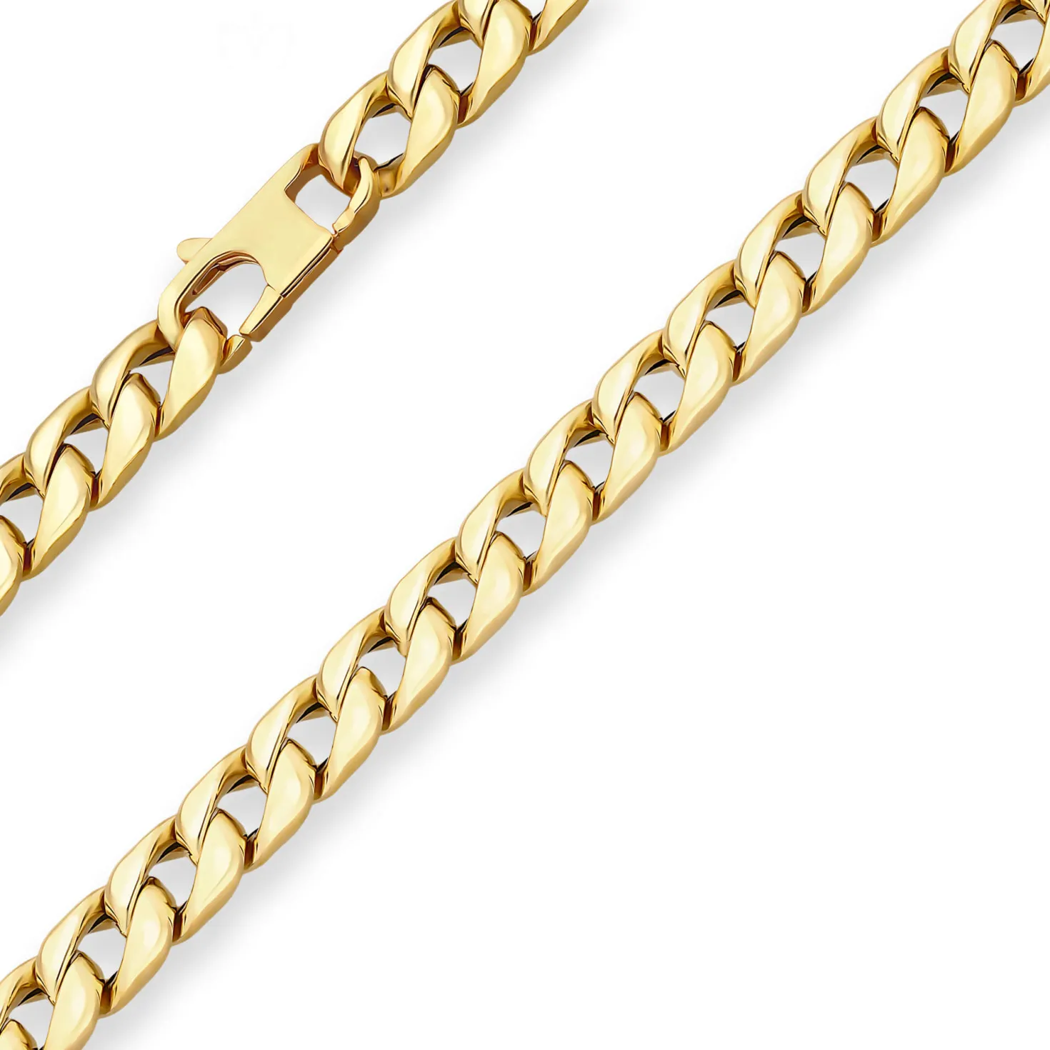 7,6mm Panzerkette Goldkette Collier Halskette aus 585 Gold Gelbgold 55cm