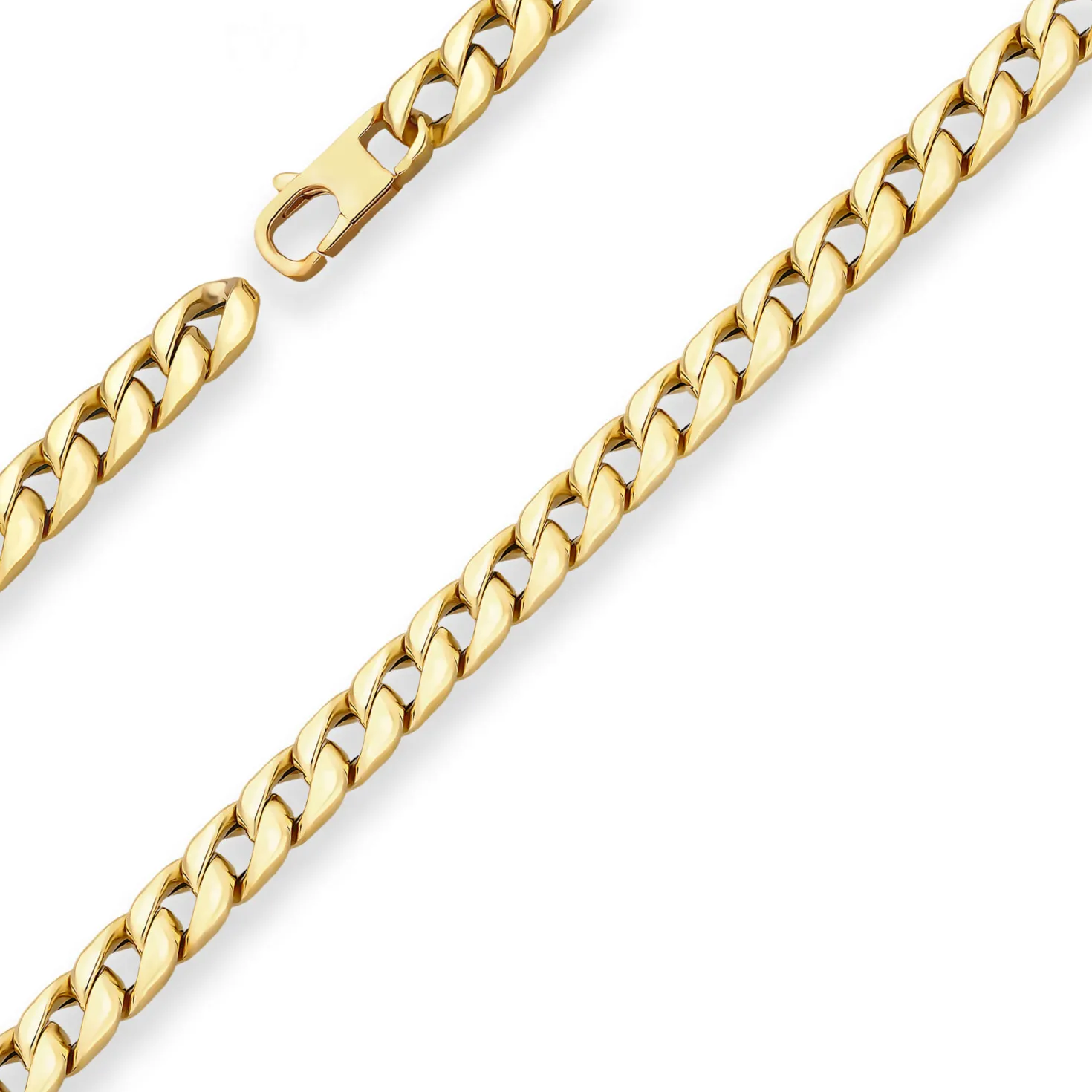 7,6mm Panzerkette Goldkette Collier Halskette aus 585 Gold Gelbgold 55cm