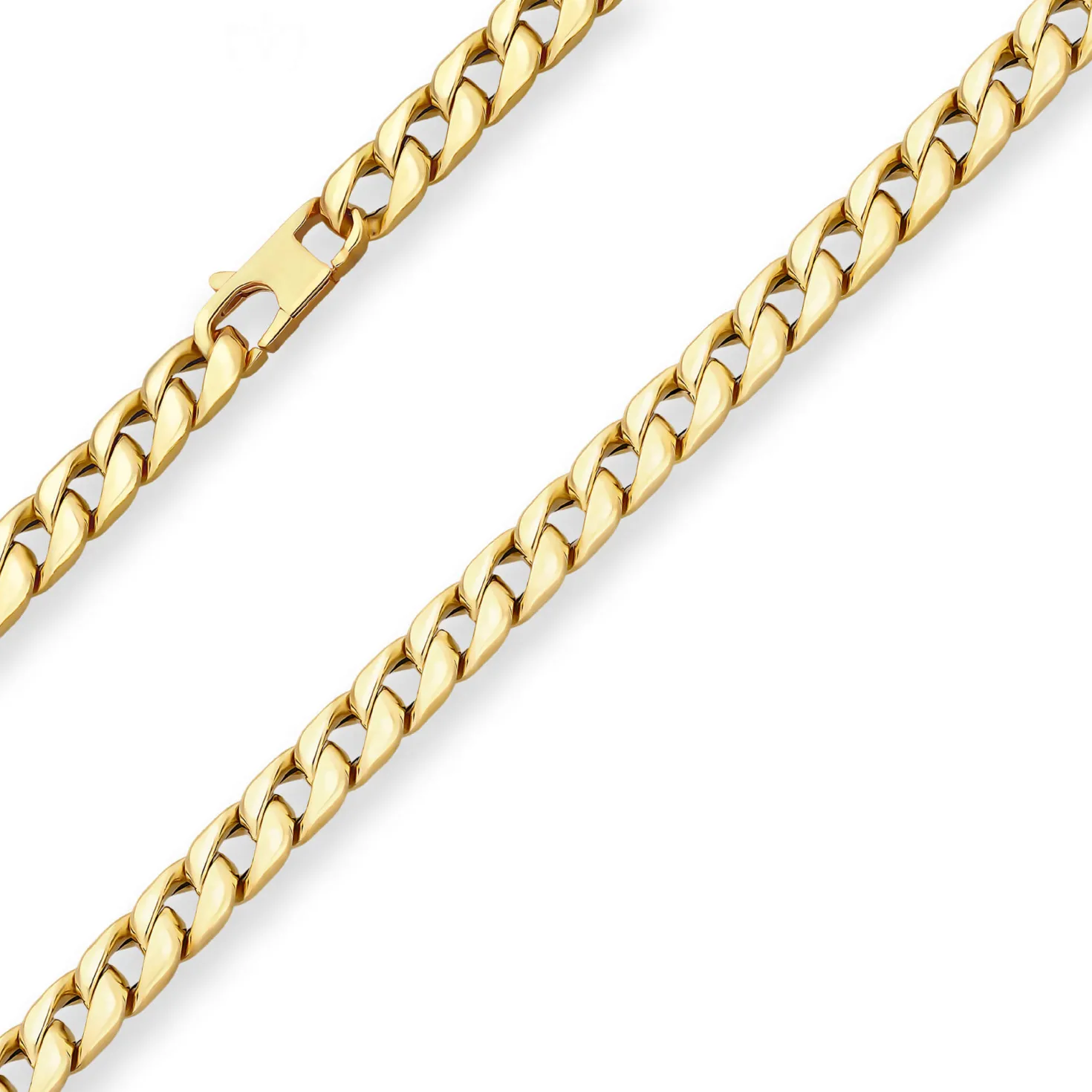 7,6mm Panzerkette Goldkette Collier Halskette aus 585 Gold Gelbgold 55cm