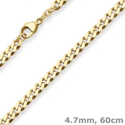 4,7mm Panzerkette Goldkette Collier Halskette aus 585 Gold Gelbgold 60cm