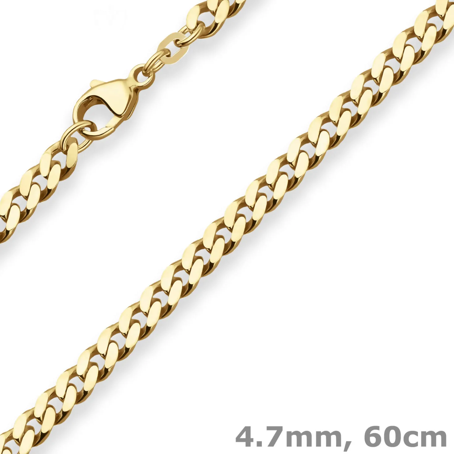 4,7mm Panzerkette Goldkette Collier Halskette aus 585 Gold Gelbgold 60cm