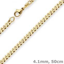 4,1mm Panzerkette Goldkette Collier Halskette aus 333 Gold Gelbgold 50cm