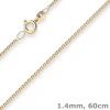 1,4mm Panzerkette Goldkette Collier Halskette aus 333 Gold Gelbgold 60cm