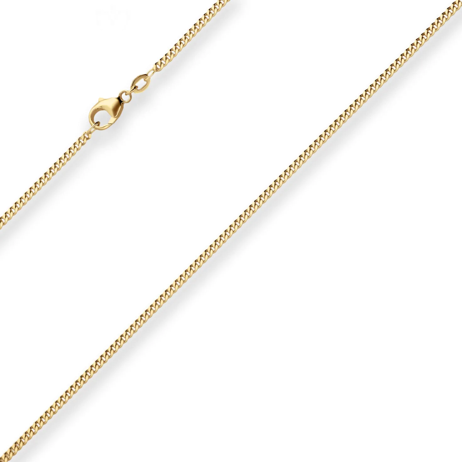 2,1mm Panzerkette Goldkette Collier Halskette aus 375 Gold Gelbgold 50cm