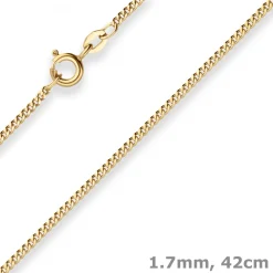 1,7mm Panzerkette Goldkette Collier Halskette aus 333 Gold Gelbgold 42cm