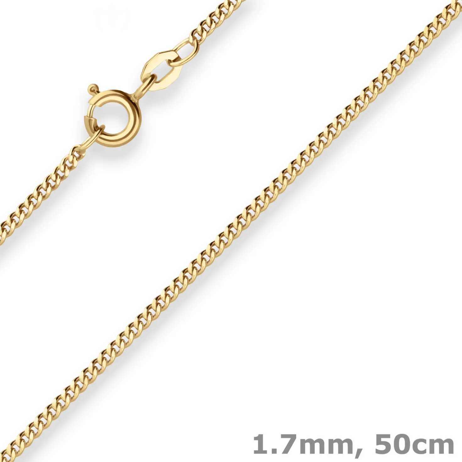 1,7mm Panzerkette Goldkette Collier Halskette aus 333 Gold Gelbgold 50cm